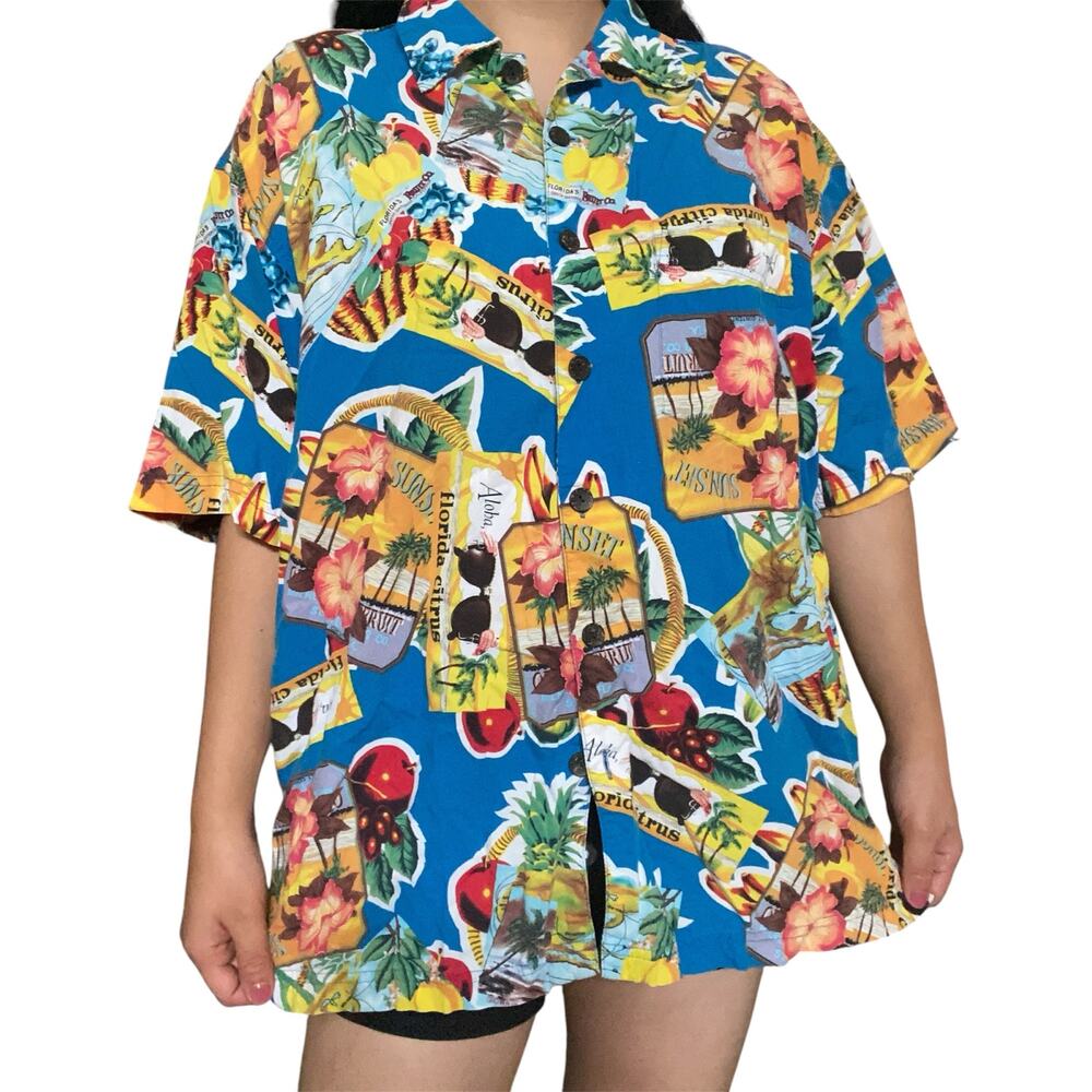 Cactus Black Label Tourist Florida Novelty Print Hawaiian Shirt Travel Vacation